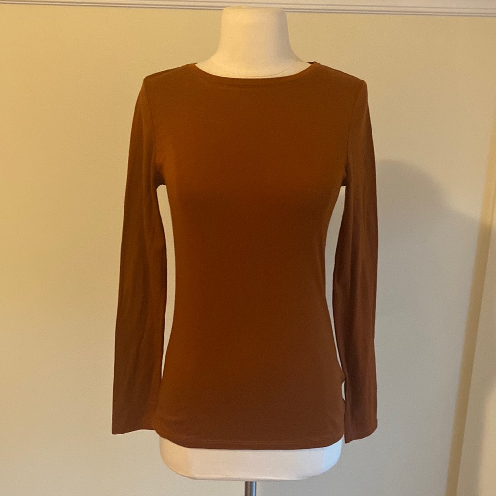 A New Day- Long sleeve burnt orange top